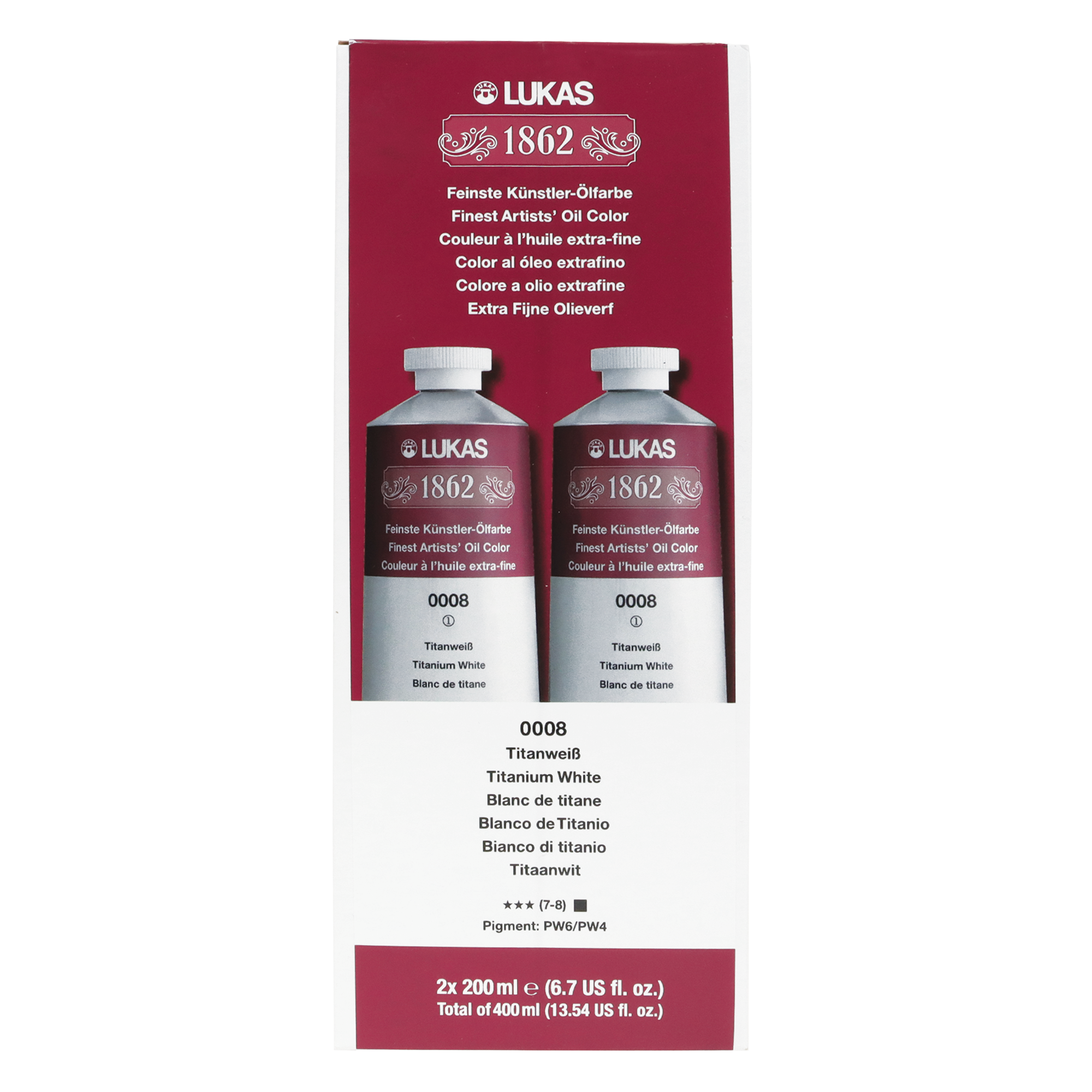 LUKAS 1862 Oil 2X200ml Titanium White Set - Lukas